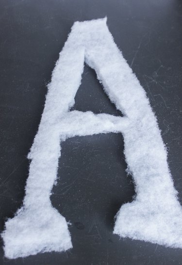 Polyester batting cut out in a letter "A"