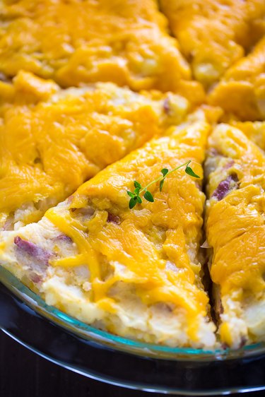 Sliced cheese potato pie