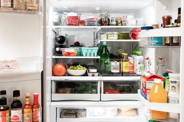 Refrigerator stocked with food