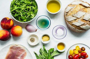 ingredients for panzanella salad.