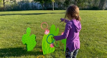 toss rings onto the cactus