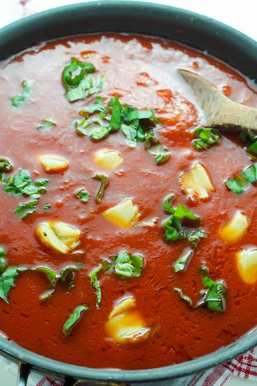 tomato sauce in pan