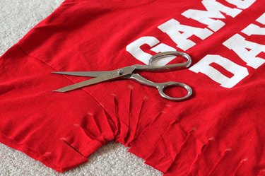 cutting slits on sleeves