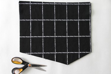 Based on your measurements, cut out the asymmetrical bottom to your wrap skirt pattern