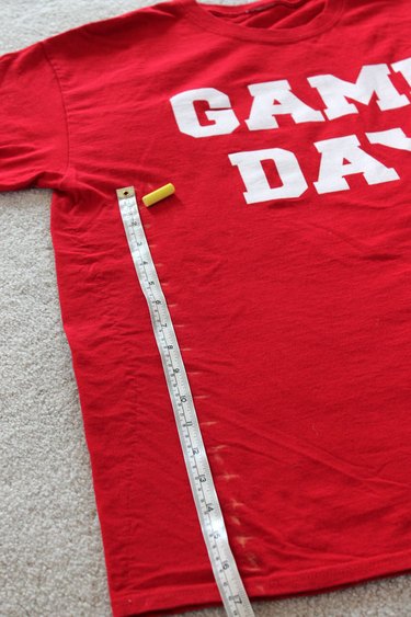 marking new sides of shirt with chalk