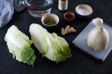 Ingredients needed to make kimchi at home
