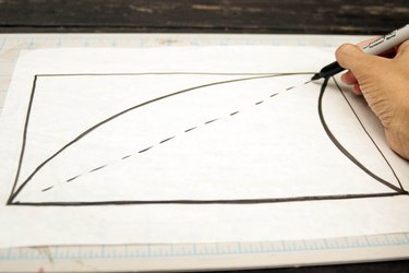 Creating a shark fin template from graph paper or newsprint