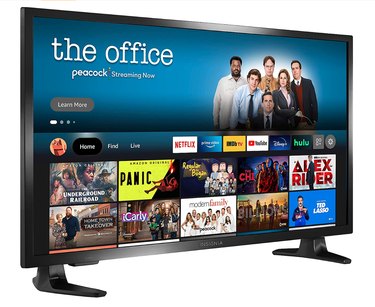 INSIGNIA 32" Class F20 Series Smart HD Fire TV with TV menu onscreen.