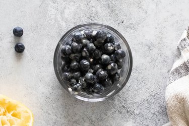 Blueberry filling in a ramekin