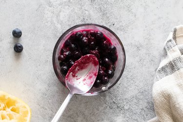 Blueberry filing in a ramekin