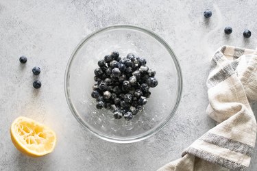 Blueberry filling in a bowl