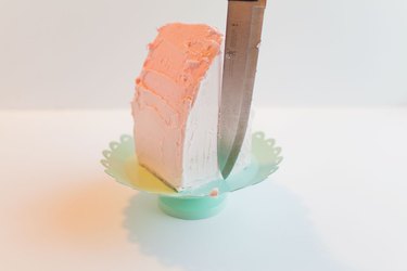 smoothing out the cake