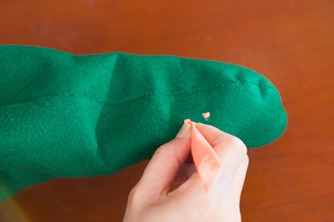 Making elf shoes out of felt