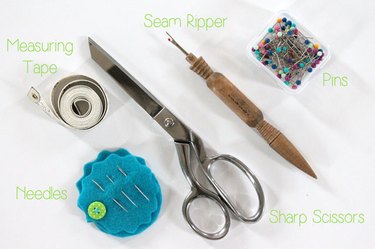 labeled sewing tools