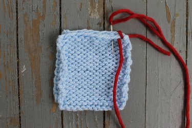 Inserting the needle for the second whip stitch