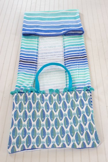 folding up the towel