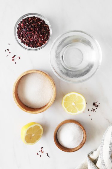 Ingredients for hibiscus jelly