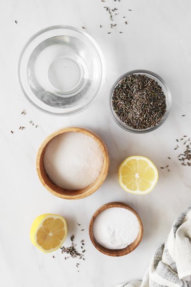 Ingredients for lavender jam