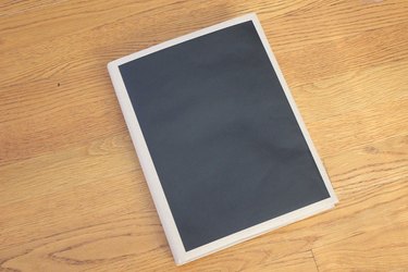 chalkboard paper on front of book