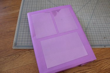 plastic positioned on book cover