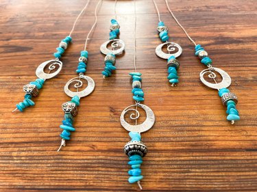 finished strings of beads for message in a bottle wind chimes