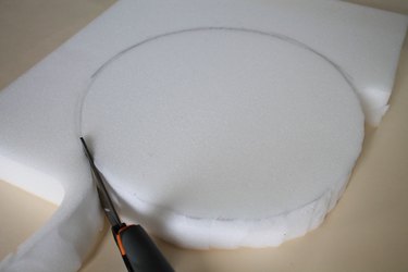 Cut out the foam pattern piece.