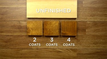 Pine stained with instant coffee.