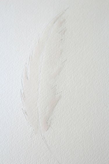 Paint feather with paint