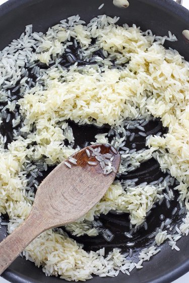 Rice stirred with butter