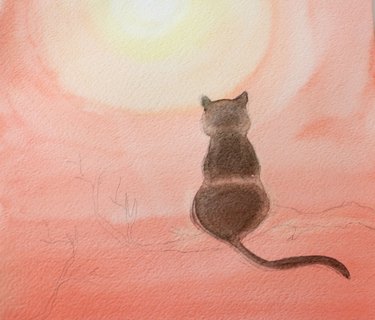 Fill rest of cat with black paint.