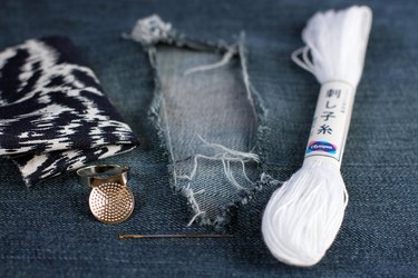 materials needed for Sashiko mending