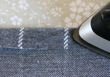 pressing the fold in place