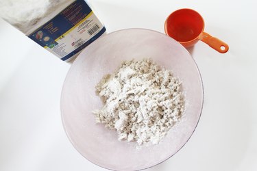 Mixing papier-mache clay