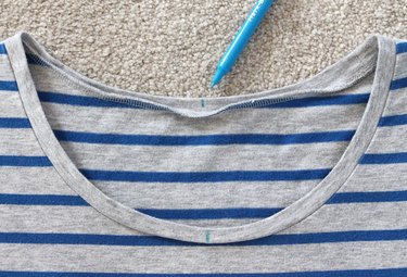 Mark the center of the neckline with a washable marker.