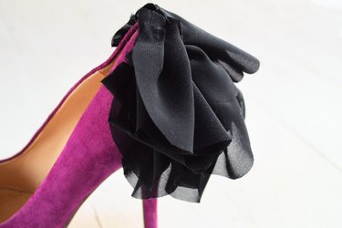 Adhere all of the ruffled pieces