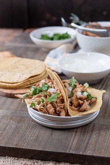 Chicken tacos and tortillas
