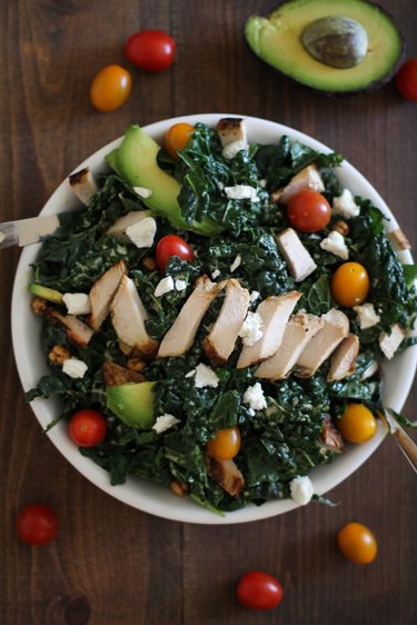 Grilled Chicken Kale Caesar Salad