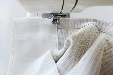 Sew down the pleater tape.