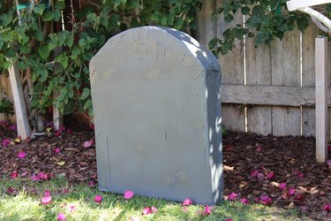 Freshly painted tombstone