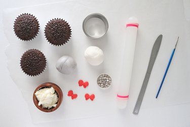 Supplies for groom cupcakes
