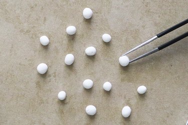 White clay "eyeballs" for potion bottle necklace