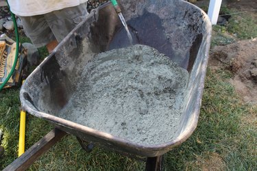 mixing concrete