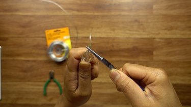 Beading wire for DIY glass beaded garden sparkler.