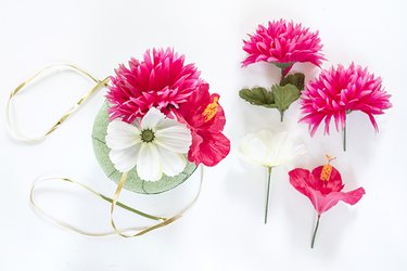silk flowers foam