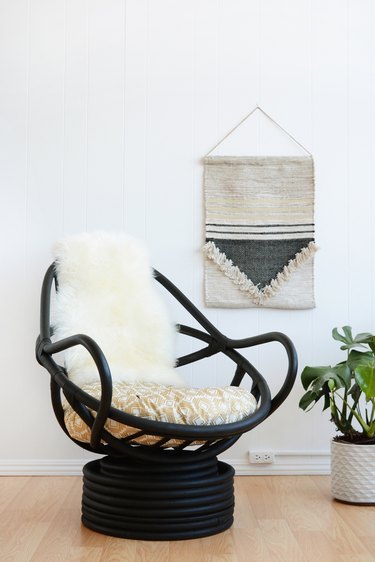 black rattan chair makeover