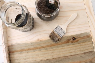 Staining wood with steel wool and vinegar