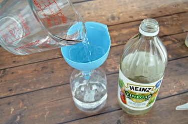 Add vinegar to the spray bottle.