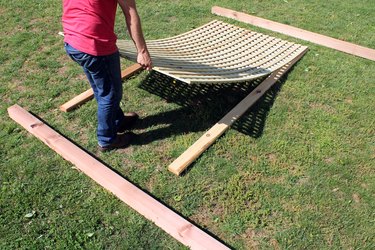 lay out lattice and wood boards