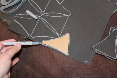 Cutting out the finials.