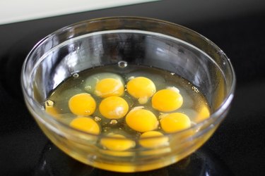 Eggs in a large bowl